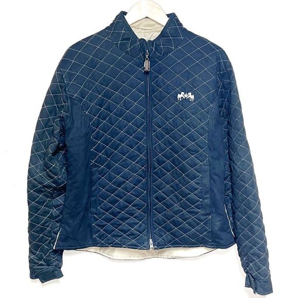 Equine Couture Natasha Black Micro Suede Quilted Stable Riding Jacket Sz XL - Picture 2 of 9